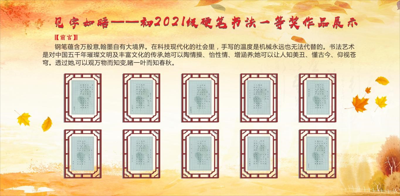 初2021级“见字如晤”硬笔书法比赛圆满结束